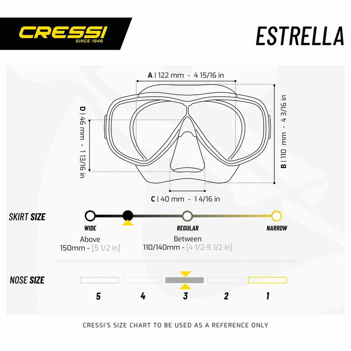 Snorkeling Silicone Mask Estrella Dark-Black Cressi DN345050