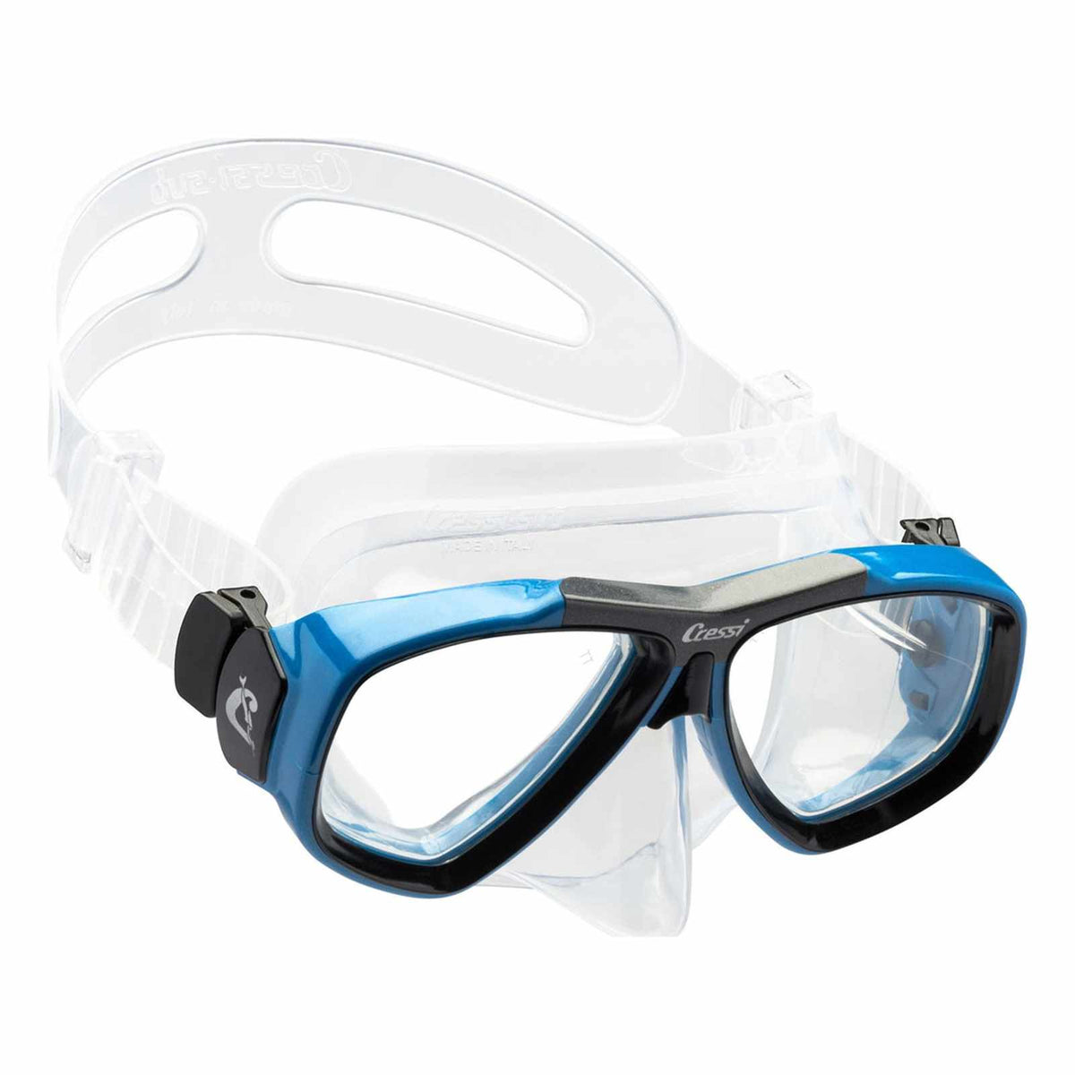 Diving Silicone Mask Focus Transparent-Blue Cressi DS241020 — MOVESEA COM