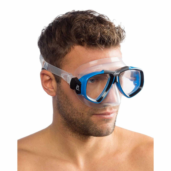Máscara de buceo de silicona Focus Transparente-Azul Cressi DS241020