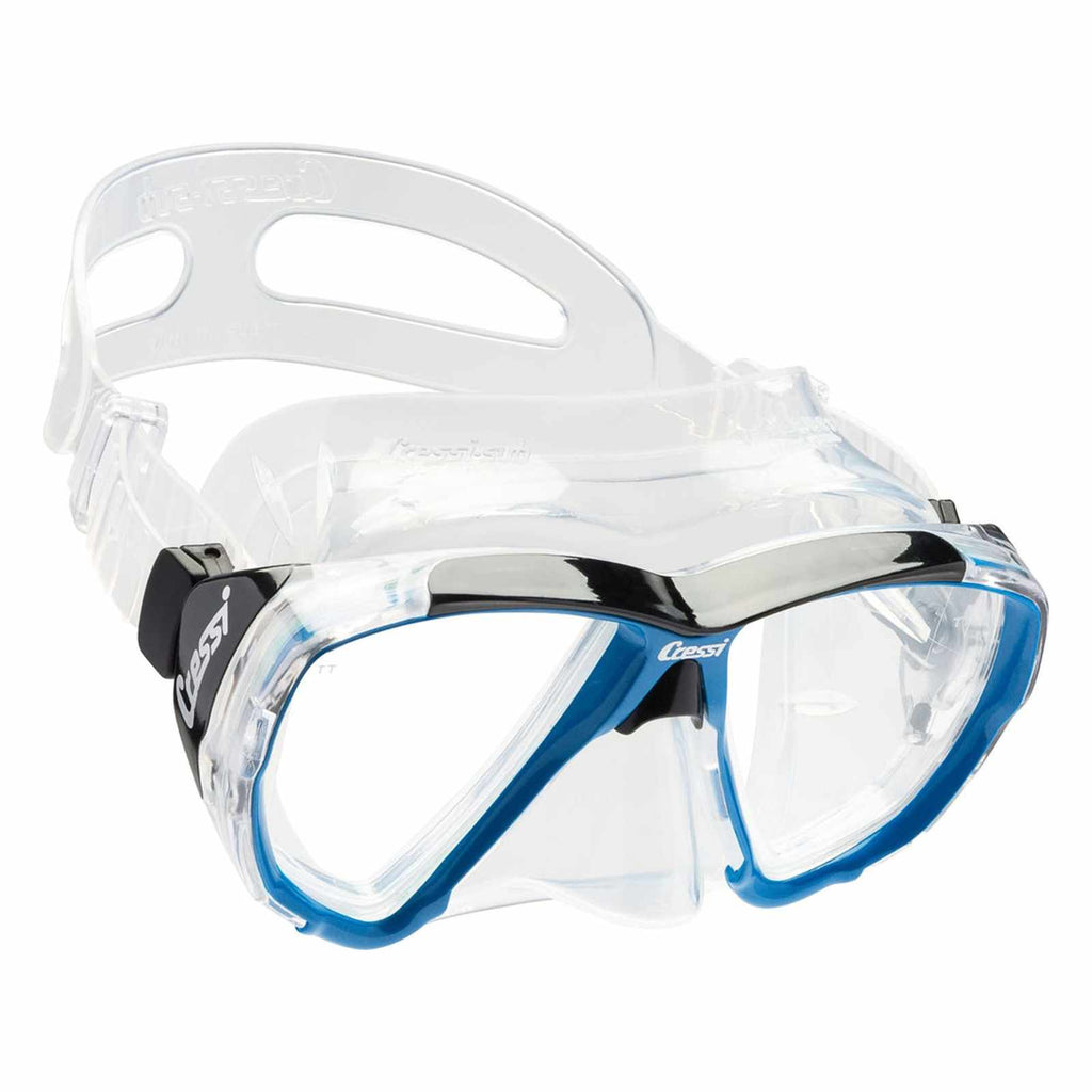Máscara de buceo de silicona Big Eyes Transparente-Azul Cressi DS261020