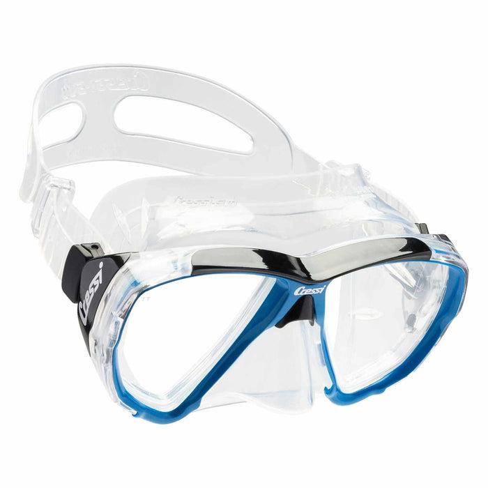 Máscara de buceo de silicona Big Eyes Transparente-Azul Cressi DS261020