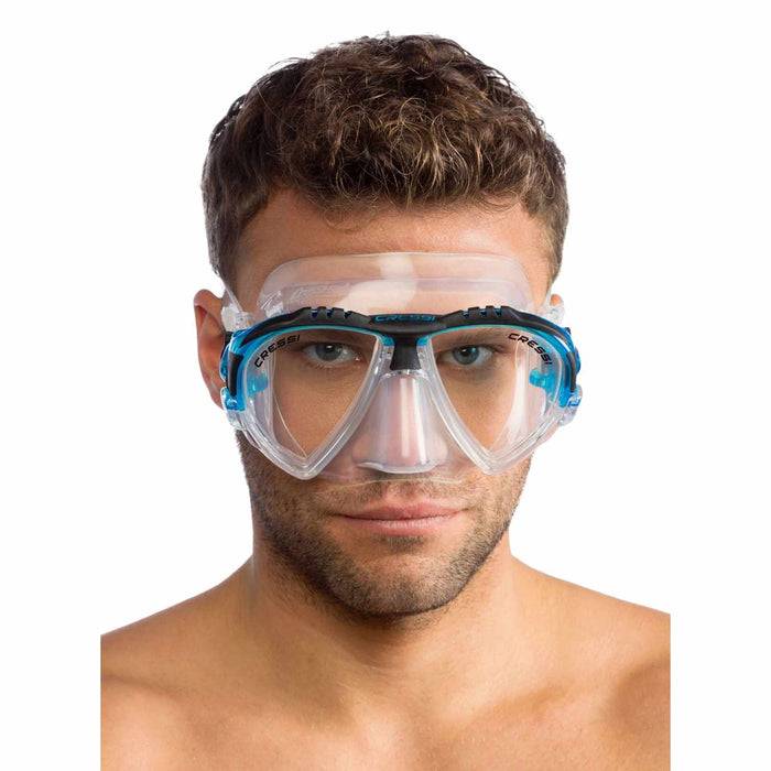 Máscara de buceo de silicona Matrix Transparente-Aguamarina Cressi DS301063