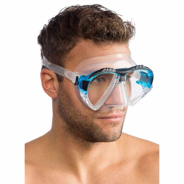 Máscara de buceo de silicona Matrix Transparente-Aguamarina Cressi DS301063