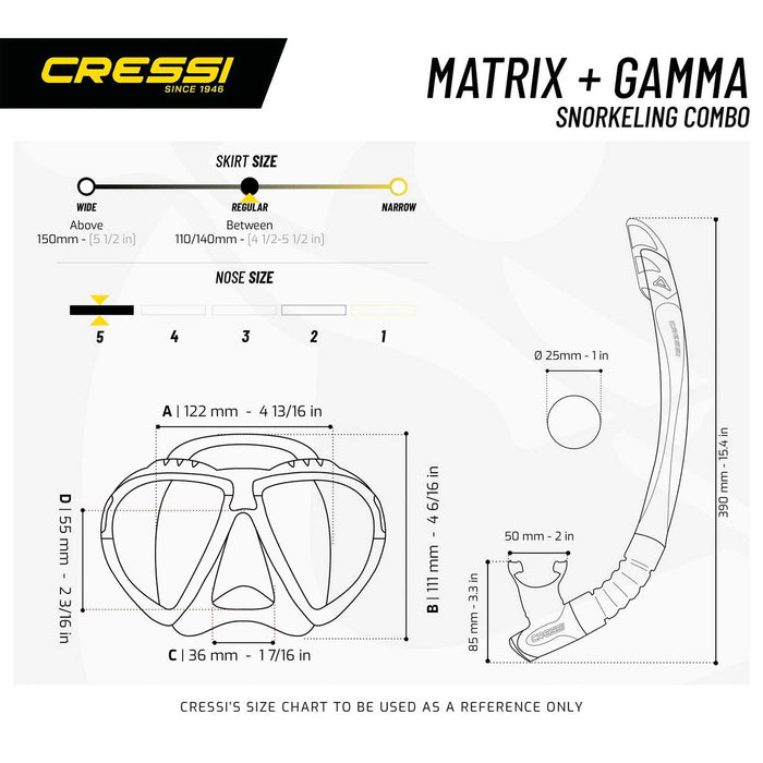 Snorkeling Kit Matrix and Gamma Blue Cressi DS302501