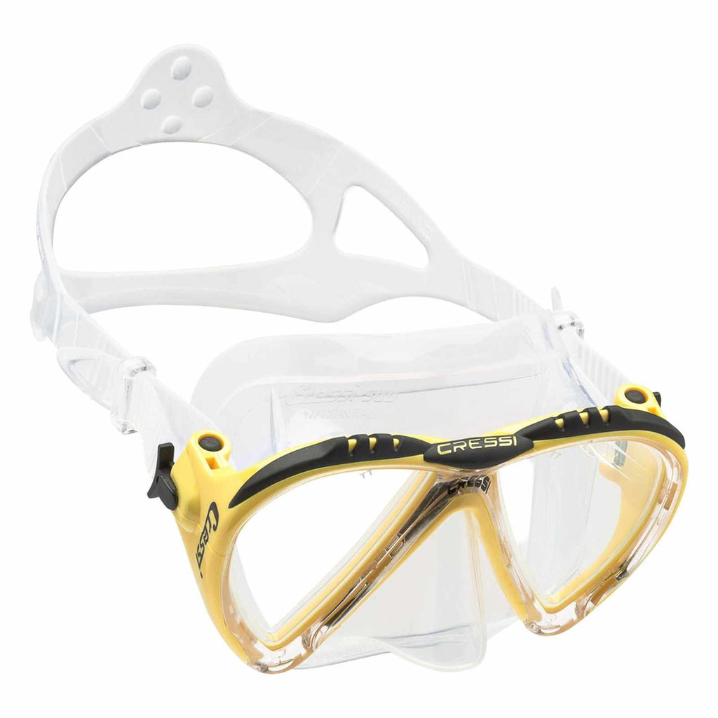 Máscara de buceo de silicona Lince 2 Transparente-Amarillo Cressi DS311010
