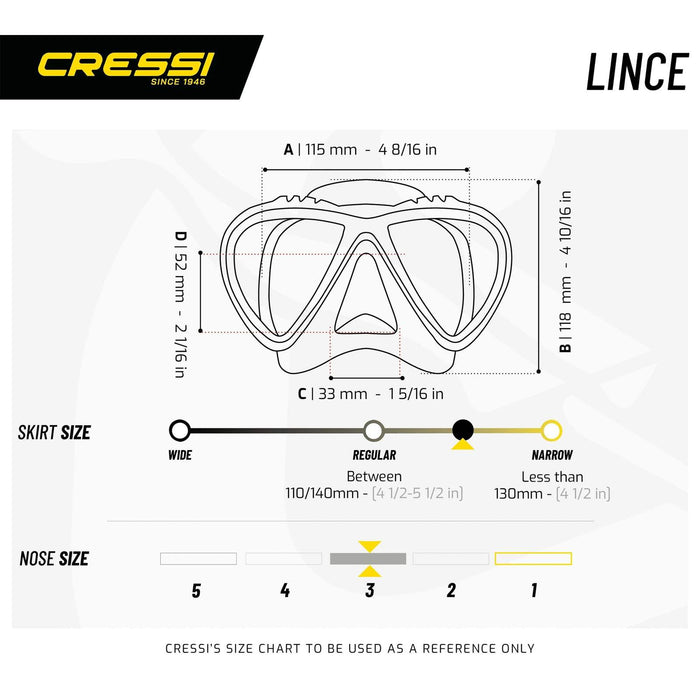 Diving Silicone Mask Lince 2 Dark-Black Cressi DS312050