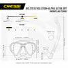 Snorkeling Kit Evo Big Eyes and Alpha Ultra Dry Transparent-Blue Cressi DS337020
