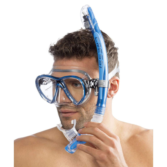 Diving Silicone Mask Evo Big Eyes Crystal Transparent-Blue-Black Cressi DS340025