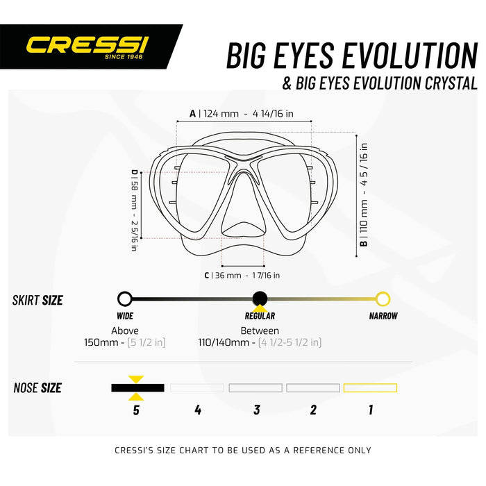 Masque de plongée sous-marine Evo Big Eyes Crystal Cressi
