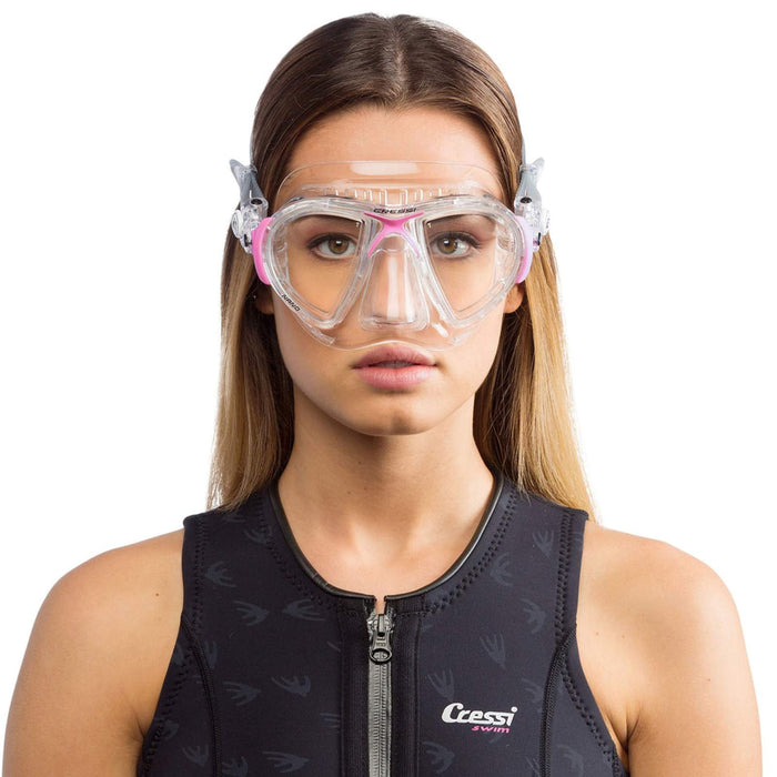 Máscara de buceo de silicona Nano Cristal Transparente-Rosa Cressi DS360040