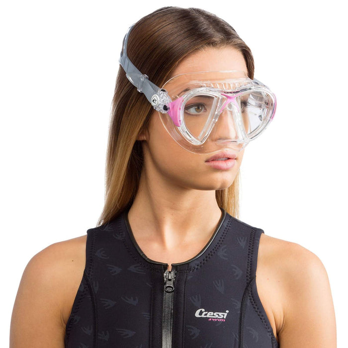 Máscara de buceo de silicona Nano Cristal Transparente-Rosa Cressi DS360040
