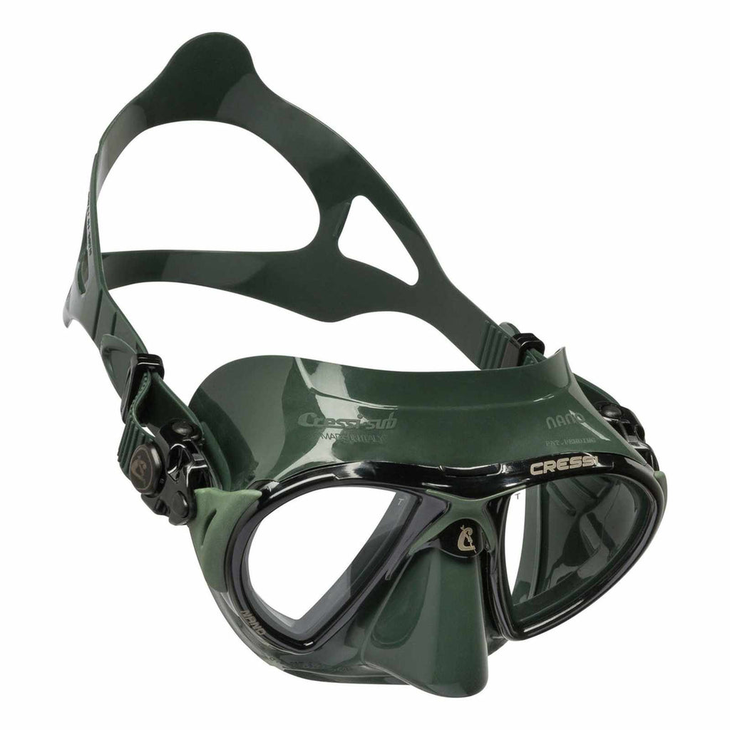 Maschera da immersione in silicone Nano Nera-Verde Cressi DS369850