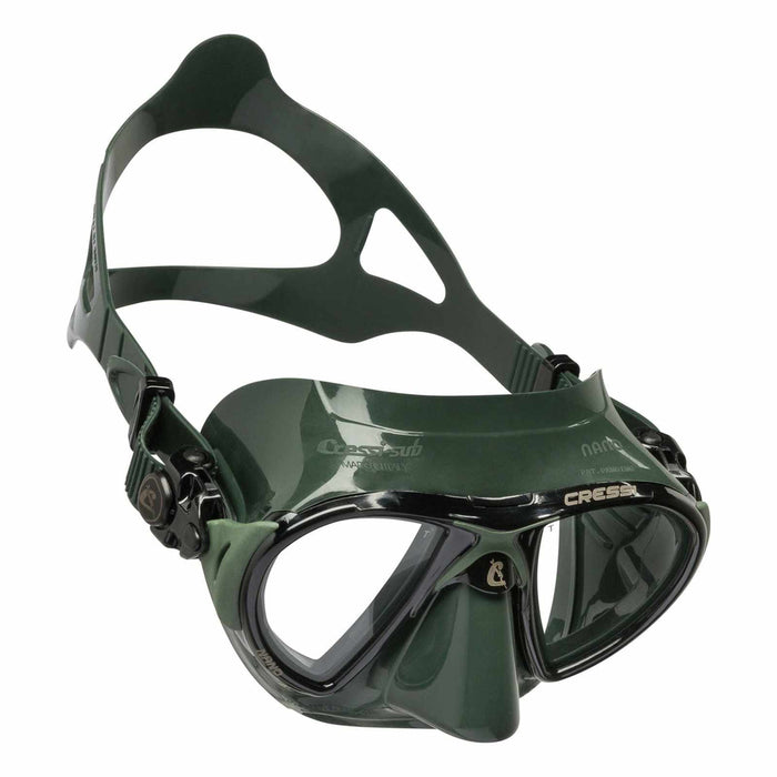 Maschera da immersione in silicone Nano Nera-Verde Cressi DS369850