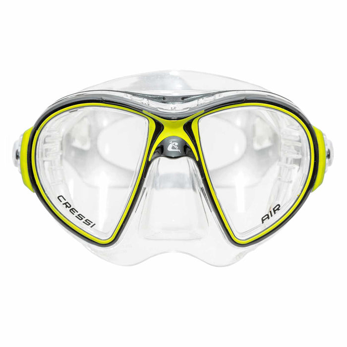 Diving Silicone Mask Air Crystal Transparent-Black-Yellow Cressi DS400010