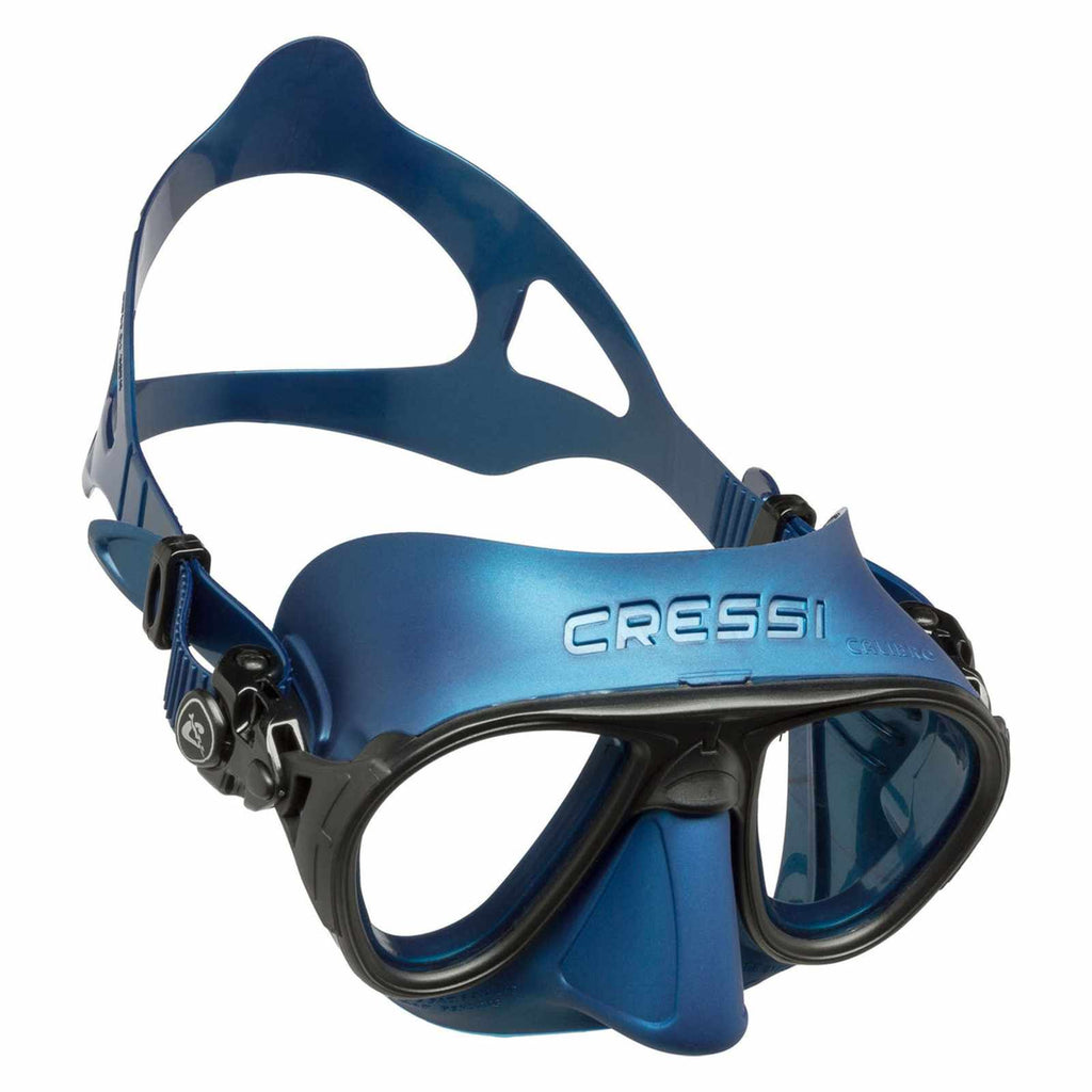 Máscara de Buceo de Silicona Calibro Metálico-Azul Cressi DS425550