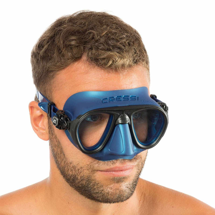 Máscara de Buceo de Silicona Calibro Metálico-Azul Cressi DS425550