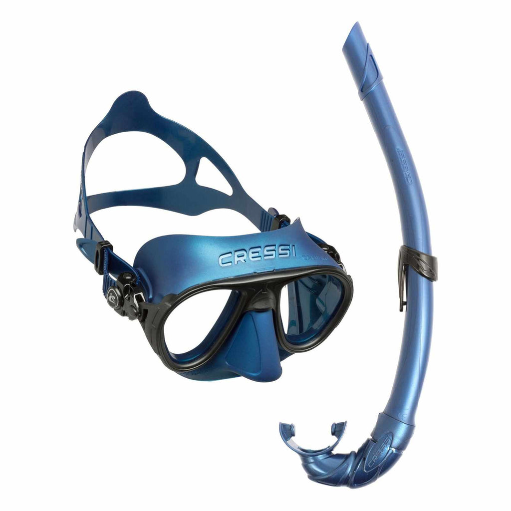 Snorkeling Kit Calibro and Corsica Metallic-Blue Cressi DS434550