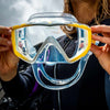 Máscara de buceo de silicona Liberty Triside Transparente-Amarillo Cressi DS450015