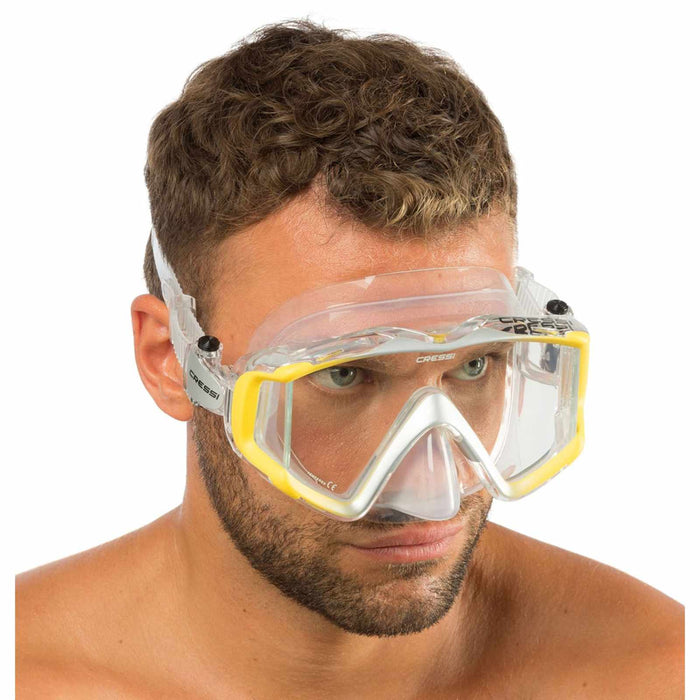 Máscara de buceo de silicona Liberty Triside Transparente-Amarillo Cressi DS450015