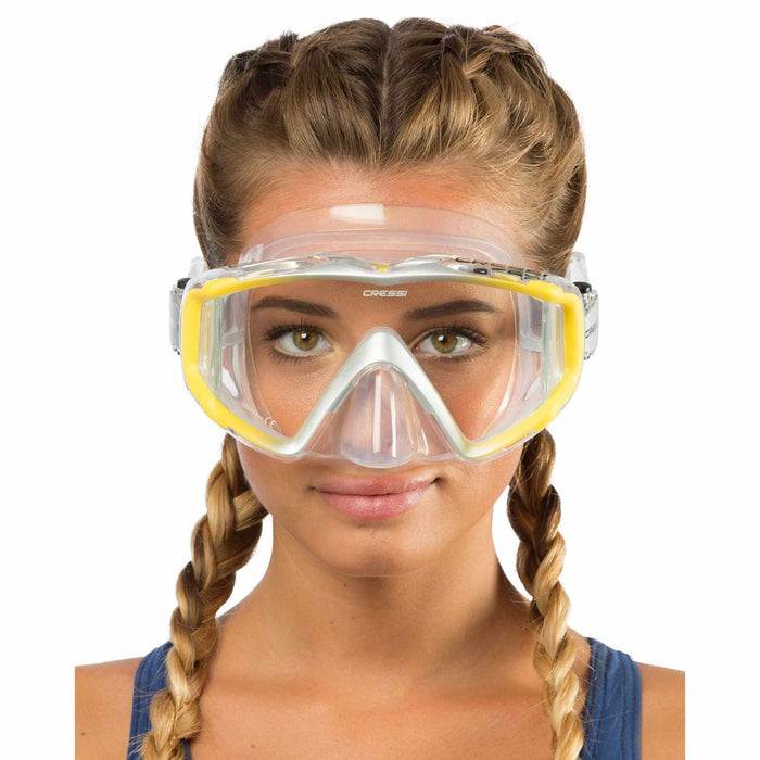Máscara de buceo de silicona Liberty Triside Transparente-Amarillo Cressi DS450015