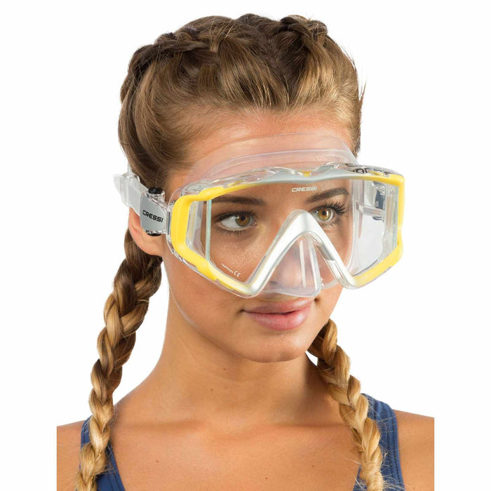 Máscara de buceo de silicona Liberty Triside Transparente-Amarillo Cressi DS450015