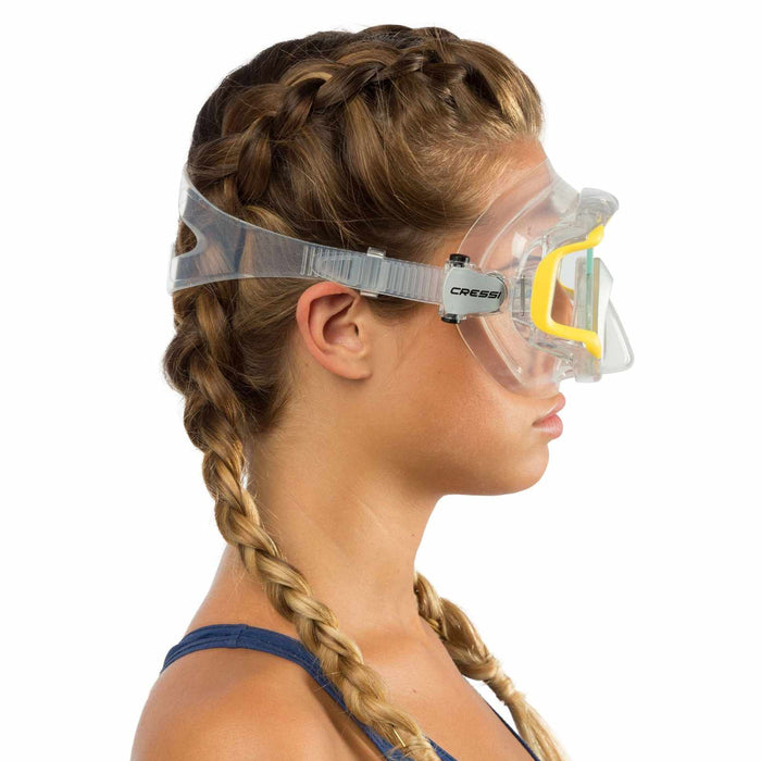 Máscara de buceo de silicona Liberty Triside Transparente-Amarillo Cressi DS450015