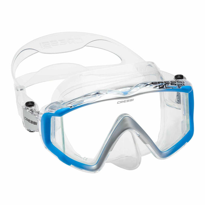 Máscara de buceo de silicona Liberty Triside Transparente-Azul Cressi DS450025