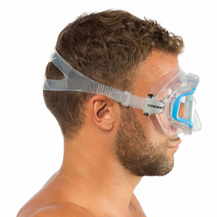 Máscara de buceo de silicona Liberty Triside Transparente-Azul Cressi DS450025