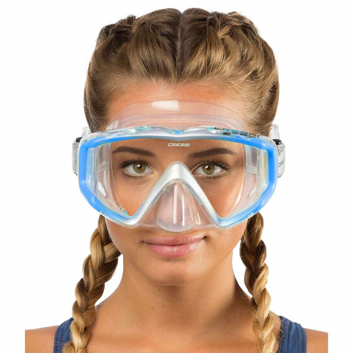 Máscara de buceo de silicona Liberty Triside Transparente-Azul Cressi DS450025