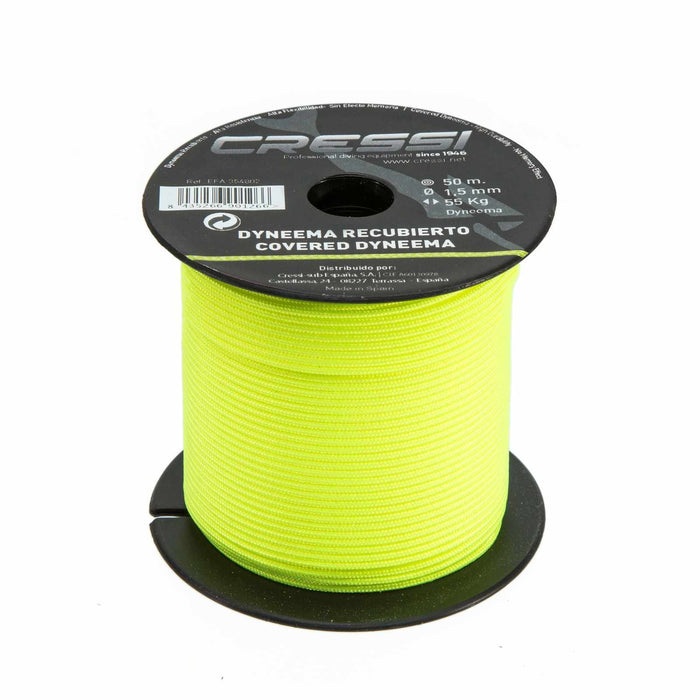 Filo per fucile da pesca Dyneema Rivestito Diametro 1,5mm Giallo 50m Cressi EFA354802