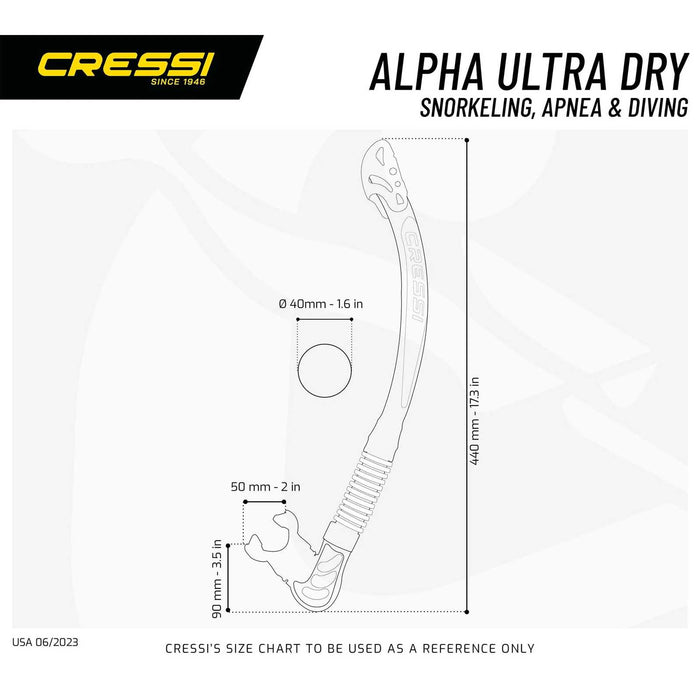 Snorkel Tube Alpha Ultra Dry Black-Silver Cressi ES258055