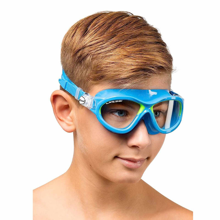 Swimming Mask Cobra Kids Transparent-Blue-Lime Cressi DE202021