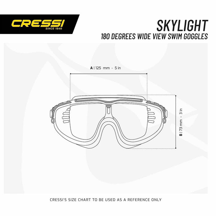 Maschera da nuoto Skylight Scura-Nero-Bianco Cressi DE203451