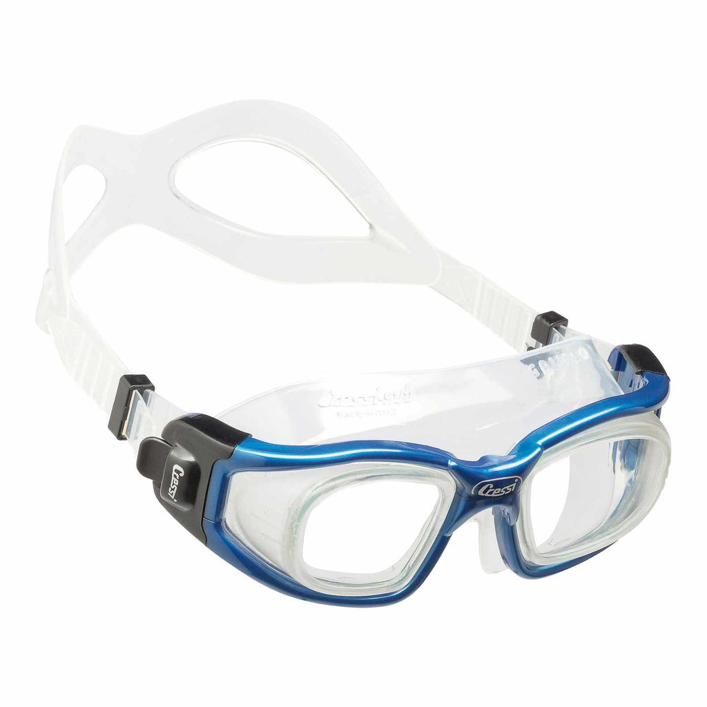 Swimming Mask Galileo Glass Tempered Lenses Transparent-Metallic-Blue Cressi DE205055