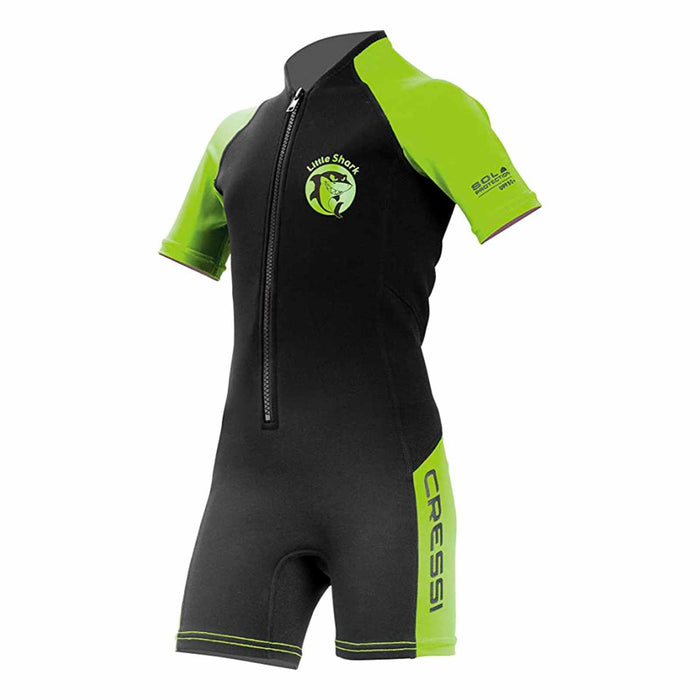 Short Wetsuit Little Shark Kids 2mm Lime M-7-8 Years Cressi XDG003305