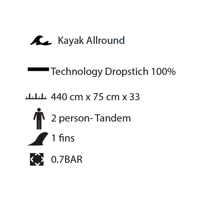 Kayak gonflable Caravel 440 2 places - Tandem Kohala KHD440