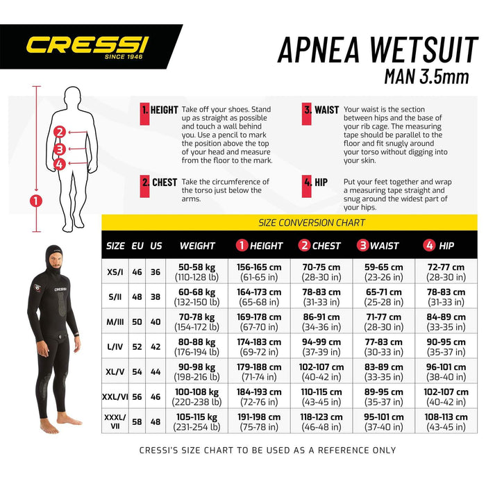 Mut wetsuit apnea uomo 7mm nero XL-5 Cressi LE450305