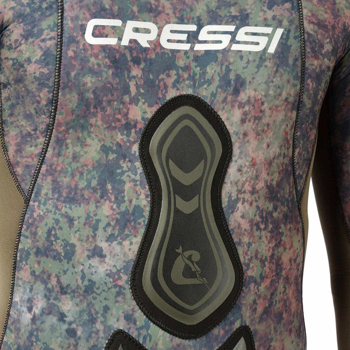 Fishing Wetsuit Top Seppia Ultraspan Man 7mm Camo M-3 Cressi LE468403