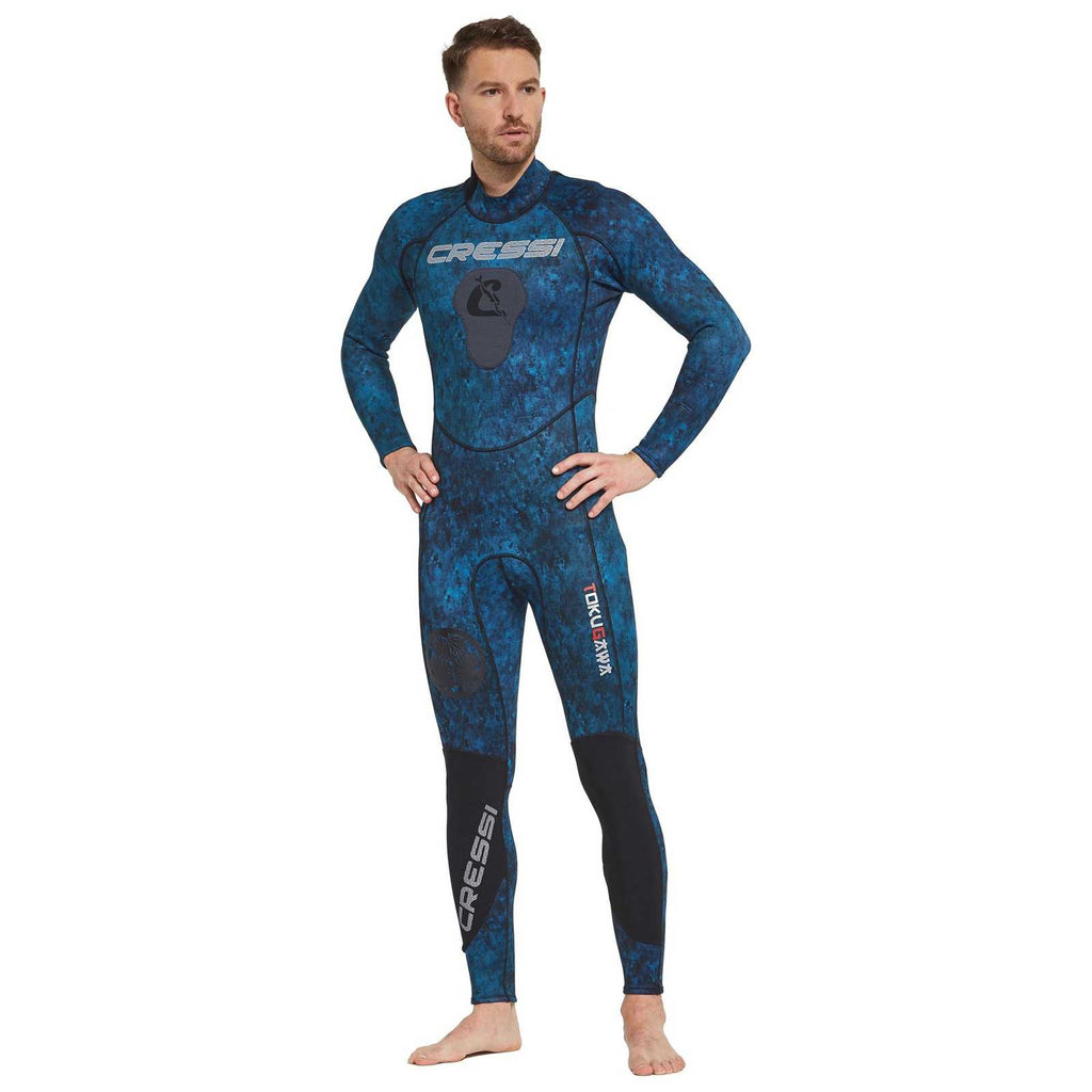 Full Wetsuit Tokugawa Man 3mm Blue-Camo L-4 Cressi LU490004