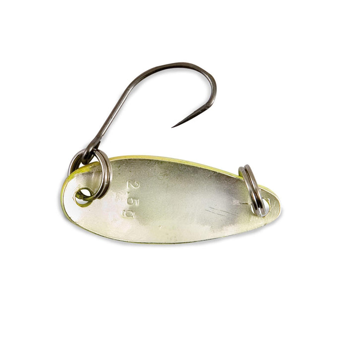 Esca Akira Trout Area Spoon Fluo Yellow Black Glitter 3,5g Nomura NM46156135