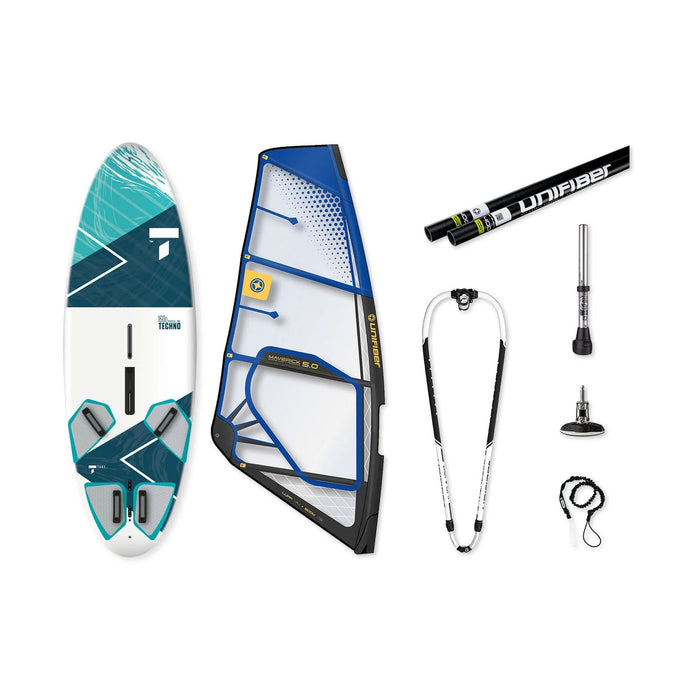 Pack windsurf freeride Wind Techno 160D avec dérive et gréement Maverick II 4.0 Unifiber UF90