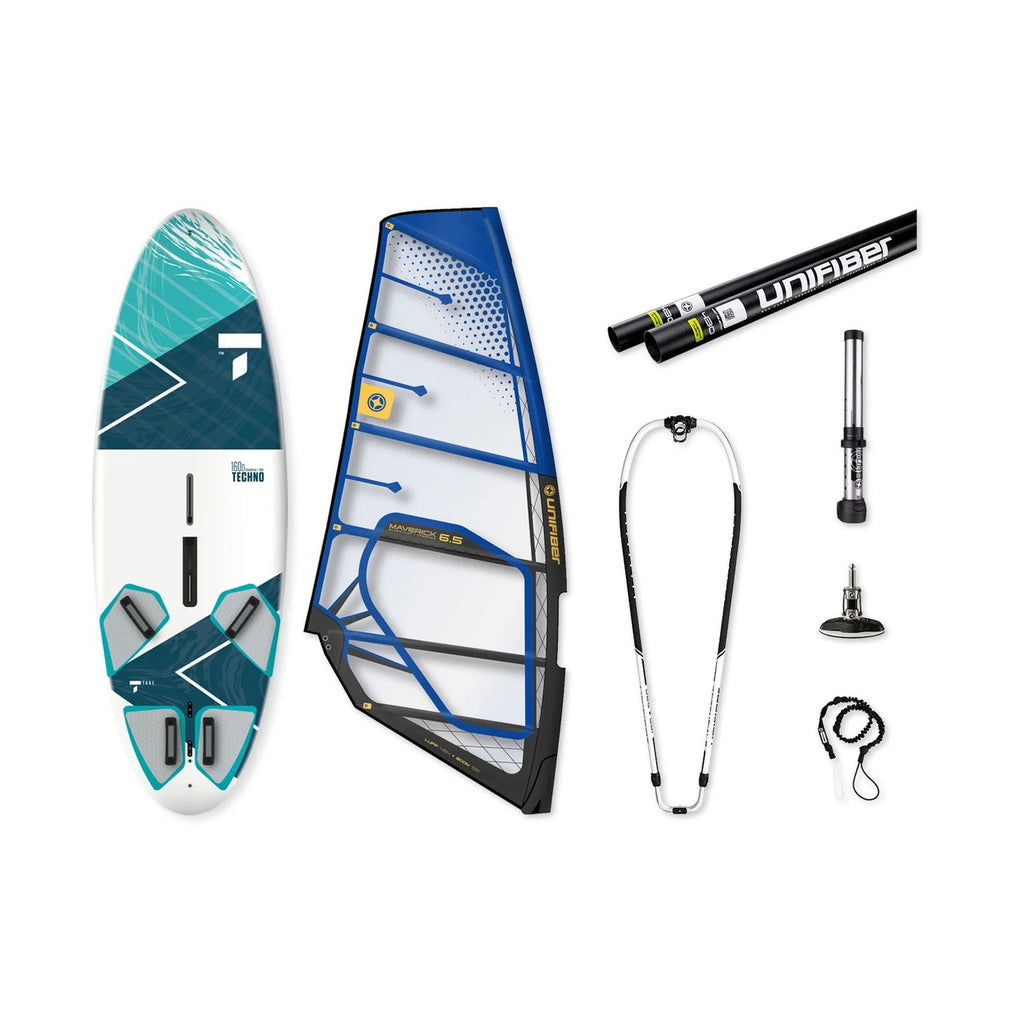 Windsurfing Freeride Package Wind Techno 160D with Daggerboard and Maverick II 7.3 Rig Unifiber UF900120250