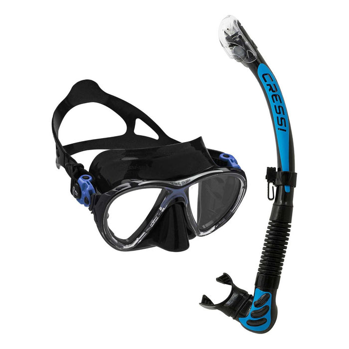 Snorkeling Kit Evo Big Eyes and Alpha Ultra Dry Dark-Blue Cressi WDS337520