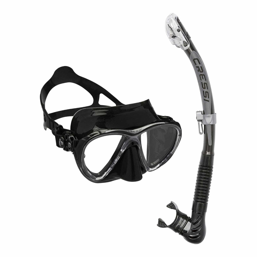 Snorkeling Kit Evo Big Eyes and Alpha Ultra Dry Dark-Black Cressi WDS337550