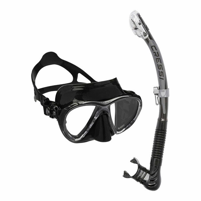 Snorkeling Kit Evo Big Eyes and Alpha Ultra Dry Dark-Black Cressi WDS337550