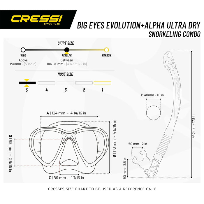 Kit Snorkel Evo Big Eyes + Alpha Ultra Dry Cressi