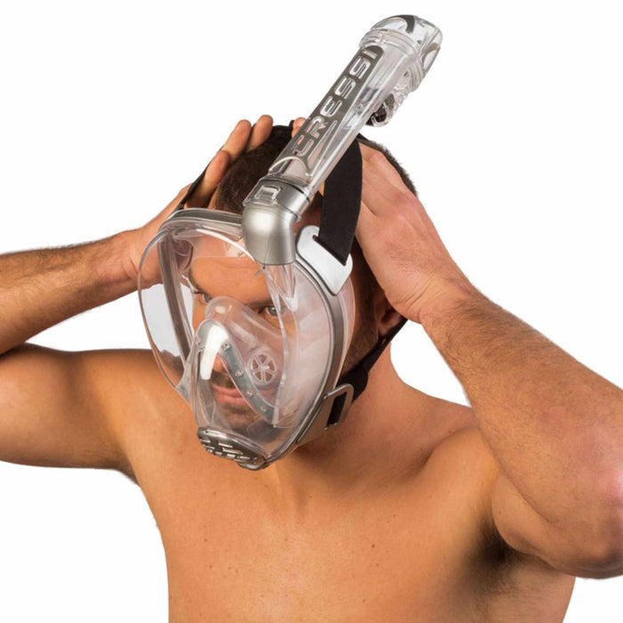 Snorkeling Full Face Mask Duke Transparent-Silver S-M Cressi XDT000000