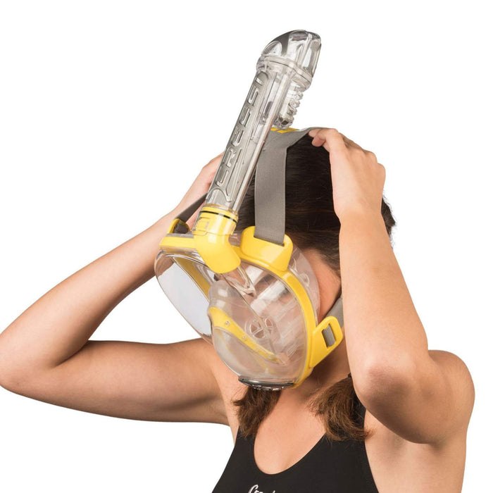 Snorkeling Full Face Mask Duke Transparent-Yellow S-M Cressi XDT000010