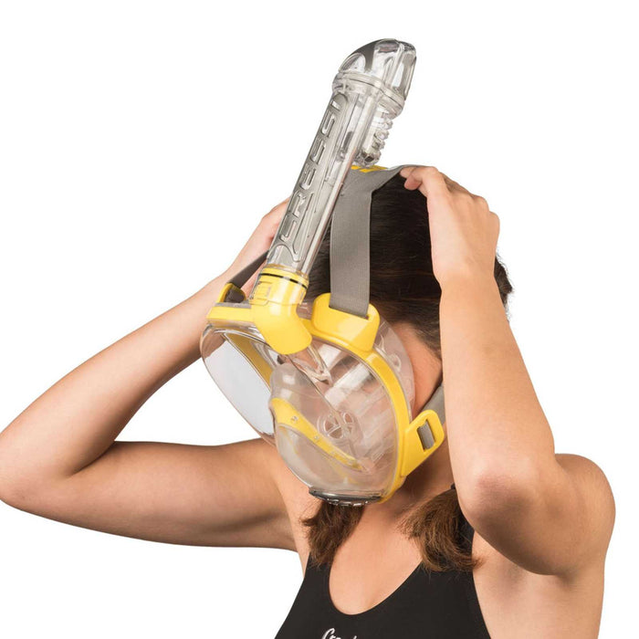 Snorkeling Full Face Mask Duke Transparent-Yellow M-L Cressi XDT010010