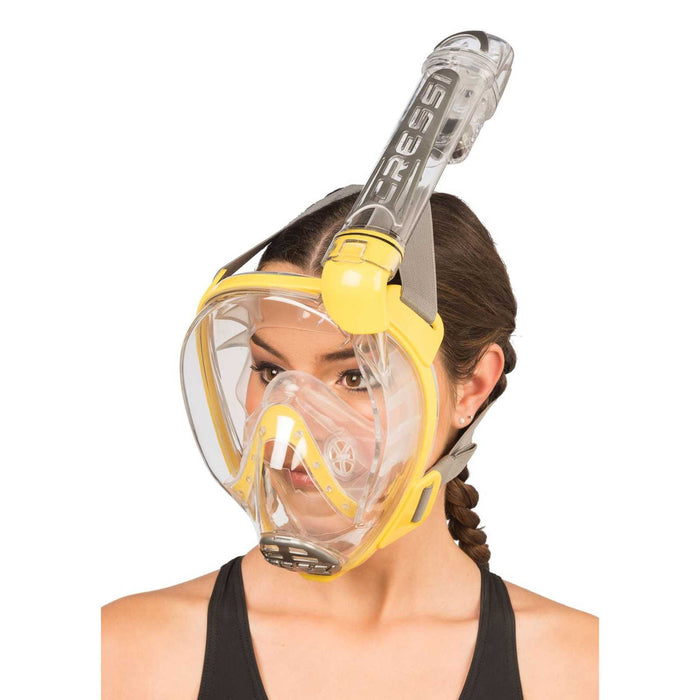 Snorkeling Full Face Mask Duke Transparent-Yellow M-L Cressi XDT010010